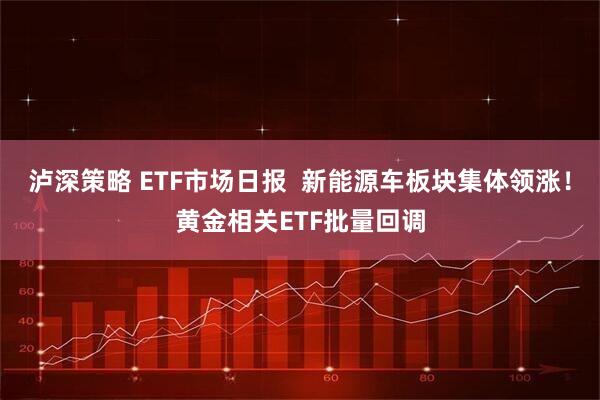 泸深策略 ETF市场日报 新能源车板块集体领涨!黄金相关ETF批量回调
