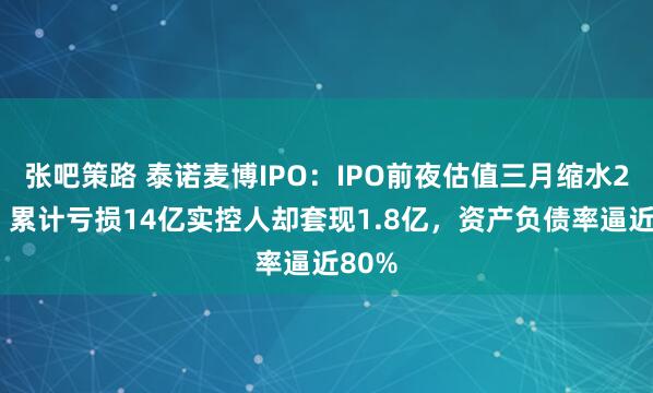 张吧策路 泰诺麦博IPO：IPO前夜估值三月缩水28%，累计亏损14亿实控人却套现1.8亿，资产负债率逼近80%